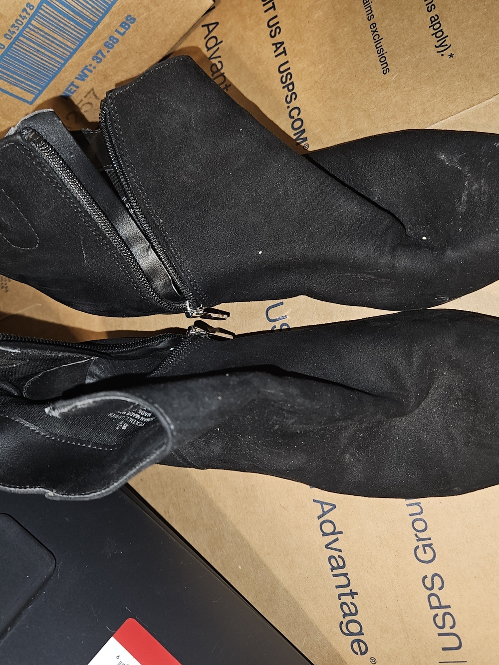 Target Black Suede Ankle Booties with Side Zip